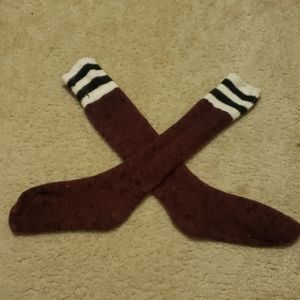 Comfy Maroon Knee High Socks.